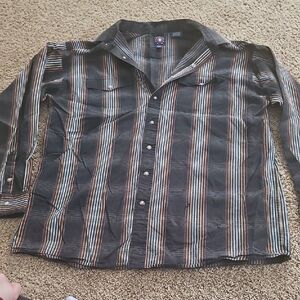 Men's Striped Button-Up Shirt